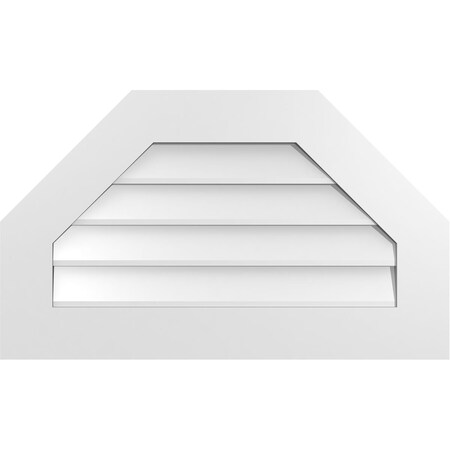 Ekena Millwork Octagonal Top Surface Mount PVC Gable Vent w/ 3-1/2"W x 1"P Standard Frame, 30"W x 18"H GVPOT30X1801SN